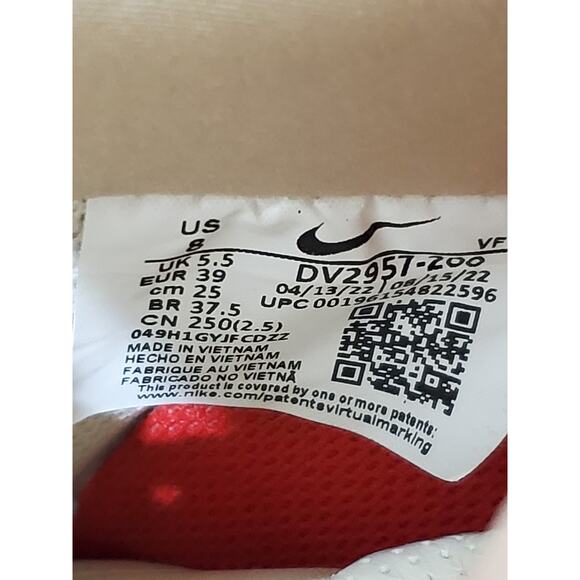 Nike Air Force 1 Premium Goods Women’s 8 Cream Beaded Swoosh DV2957‑200 - Picture 10 of 11